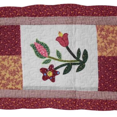 Imagem de Tapete Patchwork Cozinha Quarto Flores Coloridas 100% Algodão 2,40m x 41cm