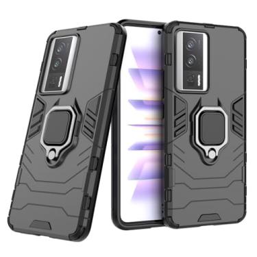 Imagem de Capa Protetora Magnética Anti-quedas para Xiaomi Mi Poco F5 Pro, Redmi K60, Redmi K60 Pro, Suporte Giratório + Proteção Militar (Preto)