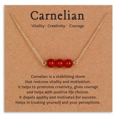 Imagem de GINAZL Colar de cristal natural banhado a ouro 14k feito à mão | Turmalina preta, pedra da lua, turquesa, peridoto, cornalina, citrino, quartzo rosa, pingentes de aventurina verde, Ouro, Sem Pedra