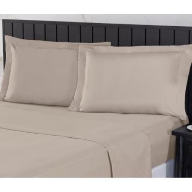 Imagem de Jogo de Cama 400 Fios Percal Com Lençol de Cima e Aba Americana, Antiácaro, Anti-pillin...