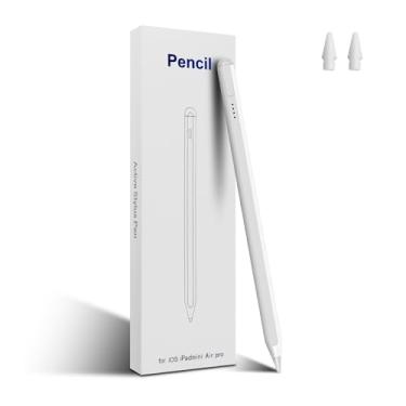 Imagem de Caneta Stylus para iPad 11ª/10ª geração 2025-2X de carregamento rápido e rejeição de palma compatível com Apple Pencil 2018-2025, Apple iPad 6-10, Pro 27.9 cm/32.8 cm, Air 3/4/5, Mini 5/6 (branca)