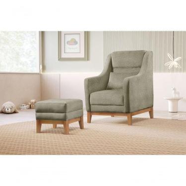 Imagem de Poltrona De Amamentação Com Puff áquila bouclé Verde 403