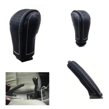 Imagem de Capa Couro Manopla Câmbio Manual e Alavanca Freio de Mão Toyota Coroll