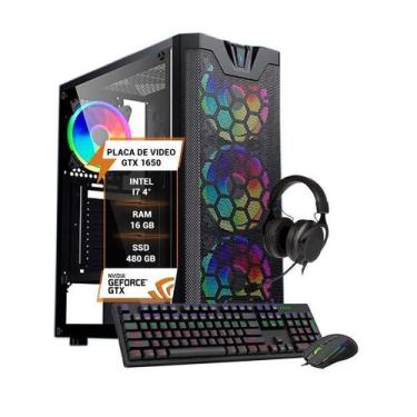 Imagem de Pc Gamer Intel Core I7 4º Gtx1650 Memória 16Gb Ram Ssd 480Gb - Wj Info