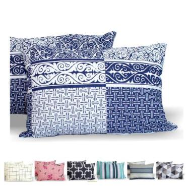 Imagem de Kit 10 Fronha Avulsa Malha Estampada 100% Algodão Com Zíper - Cozzilar