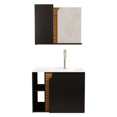 Imagem de Gabinete Banheiro Lotus com 2 Portas Espelheira e Cuba - Loja DoceLar,