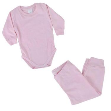 Imagem de Pijama Bebê Azul&Rosa Canelado Longo Body Rosa - 0084, M