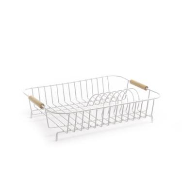 Imagem de Escorredor de Pratos de Ferro E Madeira - Oikos BRANCO, U, BRANCO