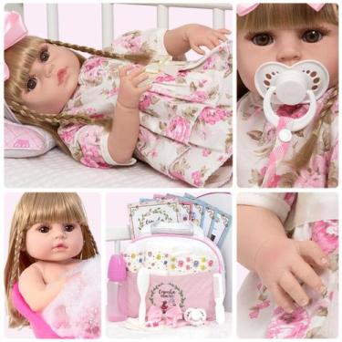 Imagem de Bebe Reborn Realista Loira Linda Cabelo Longo Envio Imediato - Cegonha