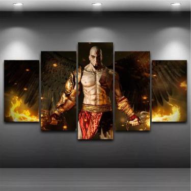 Imagem de Quadro Mosaico God Of War 5 Peças 1,20x0,70cm  Gow 02 - Dekorarte