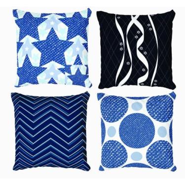 Imagem de Kit 4 Capas De Almofadas Decorativa Denim - Core Decore