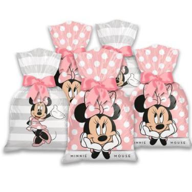 Imagem de 12 Sacolas Surpresa Lembrancinhas Decoração Minnie Rosa fest - Regina 