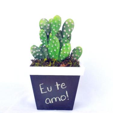 Imagem de Arranjo de Cactos do Deserto em Vaso Lousa - Vila das Flores