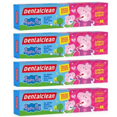 Imagem de 4x gel dental infantil peppa pig com fluor 50g - dentalclean