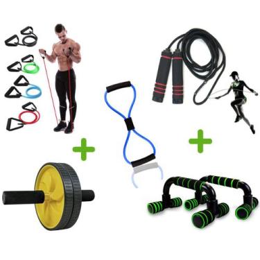 Imagem de Combo Projeto Verão Elásticos Barra Corda Rodinha Abdominal - RF Store