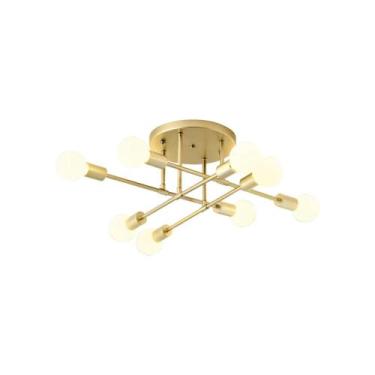 Imagem de Lustre Plafon Sobrepor Hashteg Modelo Sputnik Dourado 8xe27 - lucce lu