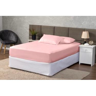 Imagem de Protetor de Colchão Impermeável com Matelassé Ultrassônico (Rosa, Queen)