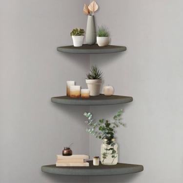 Imagem de KIAGA, Kit Prateleira de Canto de Parede Colorido em Mdf Laqueado Cor:GRAFITE METALIZADO;Tamanho:ÚNICO