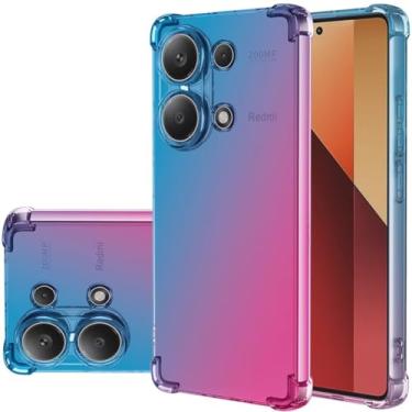 Imagem de Gufuwo Capa para Redmi Note 13 Pro 4G, Poco M6 Pro 4G 23117RA68G, capa protetora à prova de choque para Xiaomi Redmi Note 13 Pro 4G azul/rosa