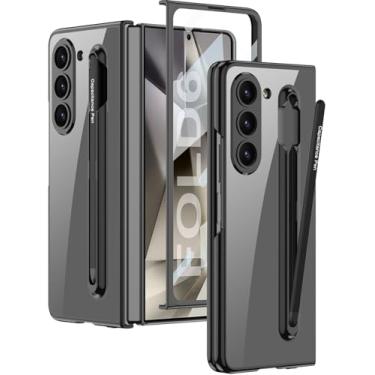 Imagem de Wibrthz Capa transparente para Samsung Galaxy Z Fold 6 com suporte para caneta S e S Pen, capa transparente com revestimento de cristal com protetor de tela, capa antiarranhões à prova de choque para