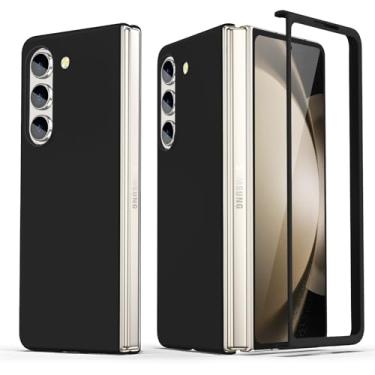 Imagem de HIYUUTTBS Capa compatível com Samsung Galaxy Z Fold 5, capa de celular ultrafina e sedosa rígida de policarbonato fosco fofa para Samsung Galaxy Z Fold 5 5G, preta (12-26)