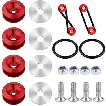 Imagem de SAVITA Kit de liberação rápida, vermelho, dianteiro e traseiro, para-choque universal para carro (18 peças, D30053)