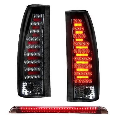 Imagem de ILONPA Conjunto de 3 LEDs, par de luzes traseiras + 3ª lâmpada de freio serve para Chevy Tahoe 1992-1999 Suburban C/K 1500 | 2500, 1995-1999 Chevy Tahoe, GMC 1992-2000 Yukon, serve apenas para modelos