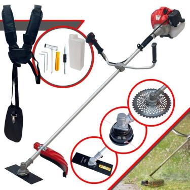 Imagem de Cortador de Grama À Gasolina Anmax CG430P-TB 43cc 2HP Roçadeira Com 3 Opções de Corte Carretel Nylon + Faca 2 Pontas + Faca 40 Dentes Vídea