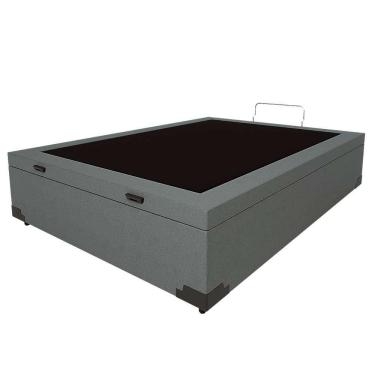Imagem de Base para Cama Box Casal Guldi com Baú Linho (47x138x188 cm) Cinza