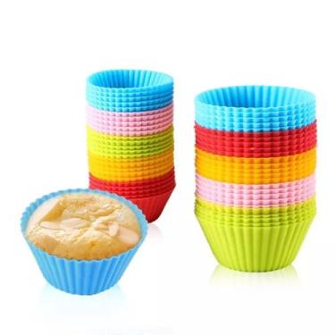 Imagem de Kit 25 Formas Silicone Mini Cupcake Bolo Muffin Assadeira -  Mini Form