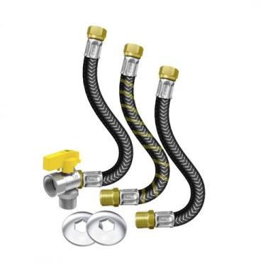 Imagem de Kit Instalação Aquecedor Gás 1/2 Flexível Inox Completo Roco