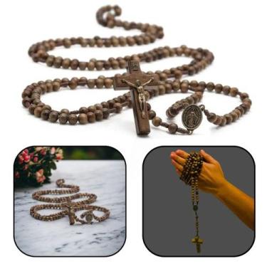 Imagem de Rosário com triângulo do sagrado coração de jesus e verso nossa senhor