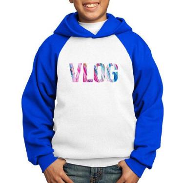 Imagem de Moletom Infantil Vlog - Foca na Moda, Branco, Azul, 10