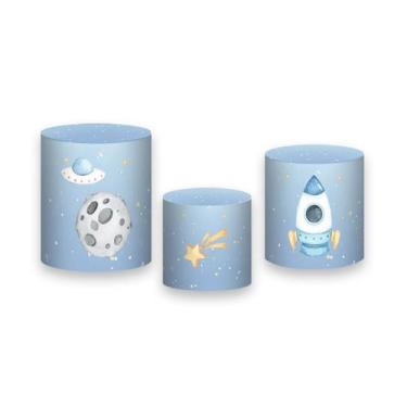 Imagem de Trio de Capas de Cilindro - Pequeno Astronauta Aquarela Azul 009 - Via
