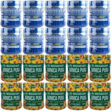 Imagem de Atacado 10 Gel Arnica Pura 200g 10 Gel Cartilagem de Tubarão - Rhenuks