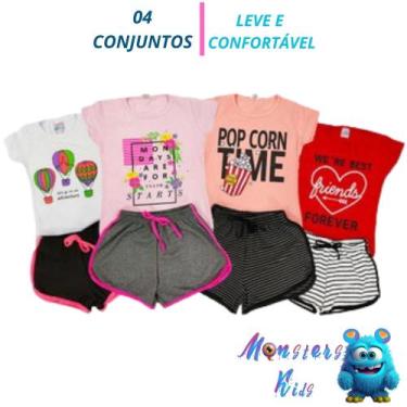 Imagem de Kit 4 Conjuntos Verão Menina - MONSTERS KIDS, Variadas, 4