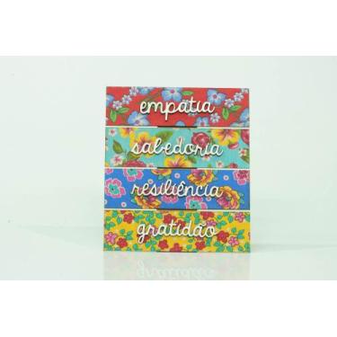 Imagem de Placa de Mesa Empatia Sabedoria Resiliência Gratidão 20,5X18x9cm - Wer
