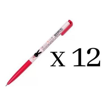 Imagem de 12 Unidades Da Melhor Caneta Do Mundo Xeno 0,38 Mm Vermelha