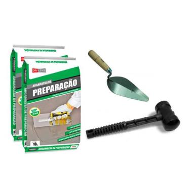 Imagem de KIT 2 Argamassas de Preparação 10KG cada + 1 Colher de Pedreiro 9" Rom