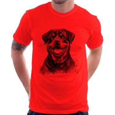 Imagem de Camiseta Cachorro Rottweiler - Foca na Moda, Vermelho, P