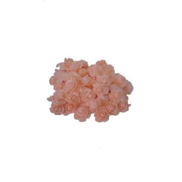 Imagem de Pacote 50 rosas de eva 5 cm, sem cabo, flutuantes, arranjo, flores, fe