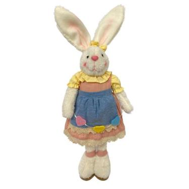 Imagem de Coelha pascoa pelucia em pe coracao (rosa azul) 54 cms - D&A