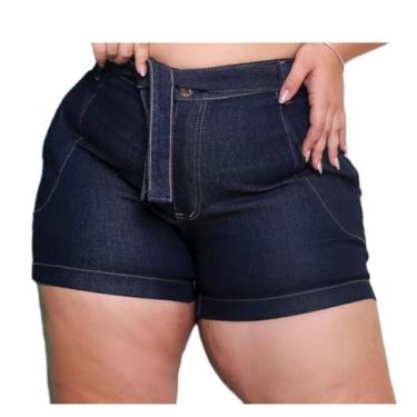Imagem de Shorts c Cinto e Bolso Jeans c Elastano Lycra Plus Size - Muzzarras, J