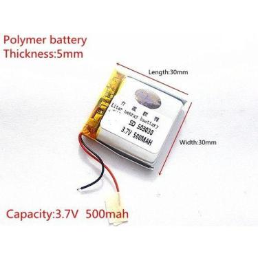 Imagem de (10pcs)bateria 500mah 3,7v  2 Fios 503030 5mm X30mm X 30mm - - KMIG
