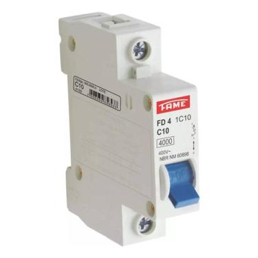 Imagem de Disjuntor Din Fd - Monopolar 1P 10A Condutor Curva C - Fame