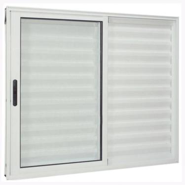 Imagem de Veneziana 3 folhas 1,00x1,20 sem grade no alumínio branco