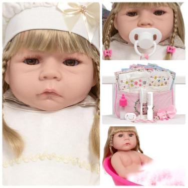 Imagem de Bebê Reborn Abigail Corpo de Vinil 46cm Com Bolsa 20 Itens - Cegonha R