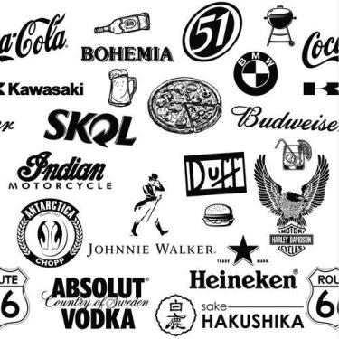 Imagem de Papel De Parede Temático Marcas Branco E Preto - 3,30x0,50m - DEKAL DE