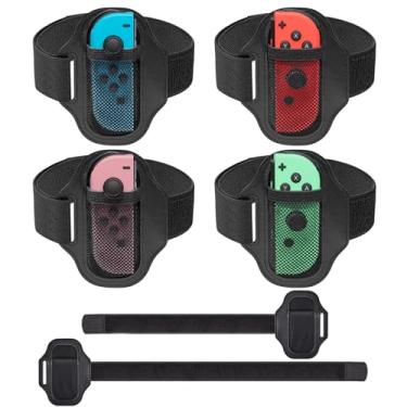 Imagem de [4 Pack] Leg Band Strap for Nintendo Switch Sports Play Soccer/Ring Fit Adventure Game Accessories,Leg Strap Compatible with Switch/Switch OLED,Adjustable Elastic Sport Leg Band for Adults & Children