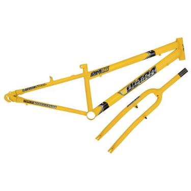 Imagem de Quadro Aro 26 Ultra Bikes em Aço Carbono com Garfo Rebaixado, Amarelo,